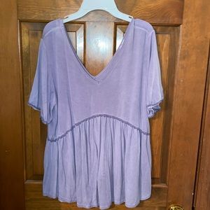 Purple flowy top